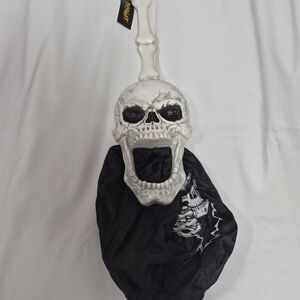 Skull Halloween Decoration with Black Fabric